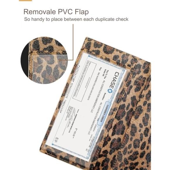 Zreal Checkbook Cover for Men & Women, Premium Vegan Leather Checkbook Holder - Picture 5 of 7